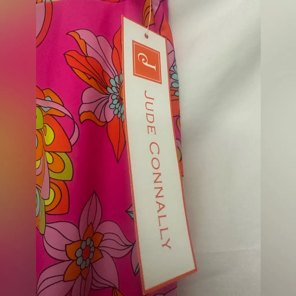 Jude Connally Trixie Cropped Pants Jude Cloth Size XXL In Pink Peacock NWT - Image 3