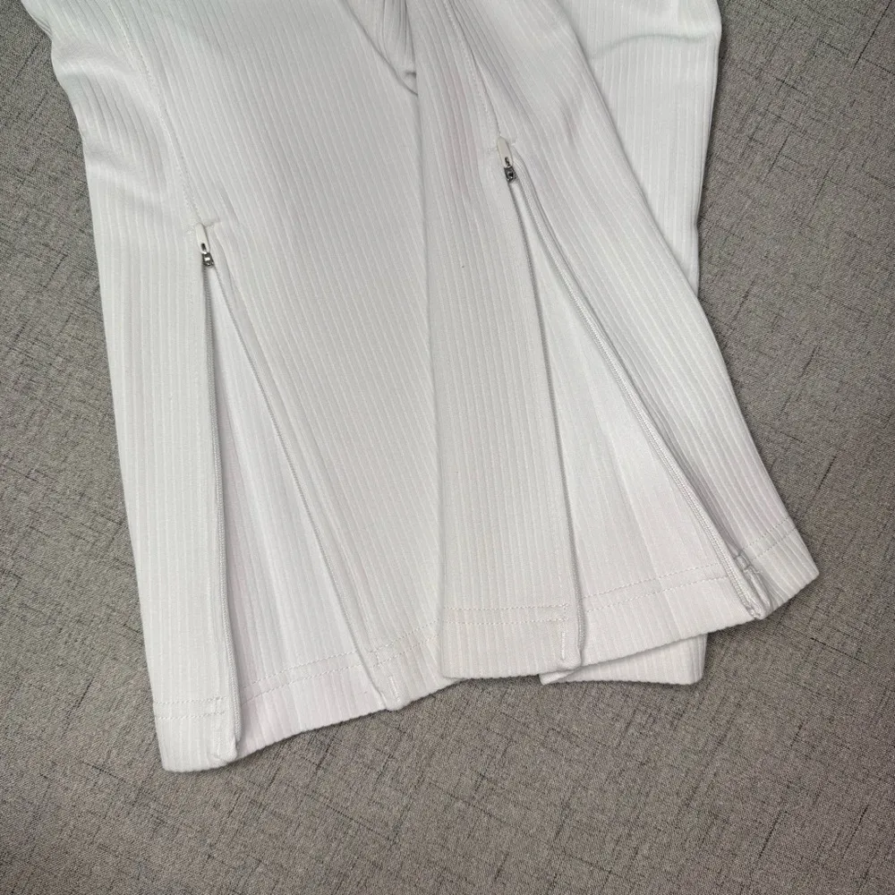 Lululemon Ribbed Softstreme Zip Leg High Rise Crop Pant Light Vapor 12 NWT - Image 9