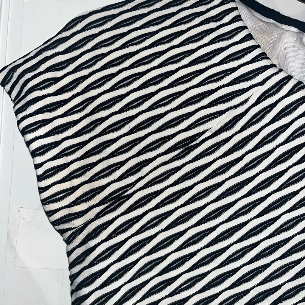 Armani Exchange Black and White Sheath Mini Dress - Image 5