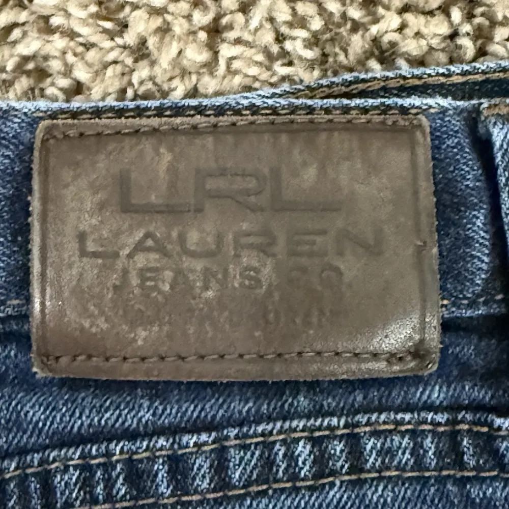 Lauren Ralph Lauren Jean Co Blue Denim Straight Skirt Women's Sz 4 Leather Patch - Image 3