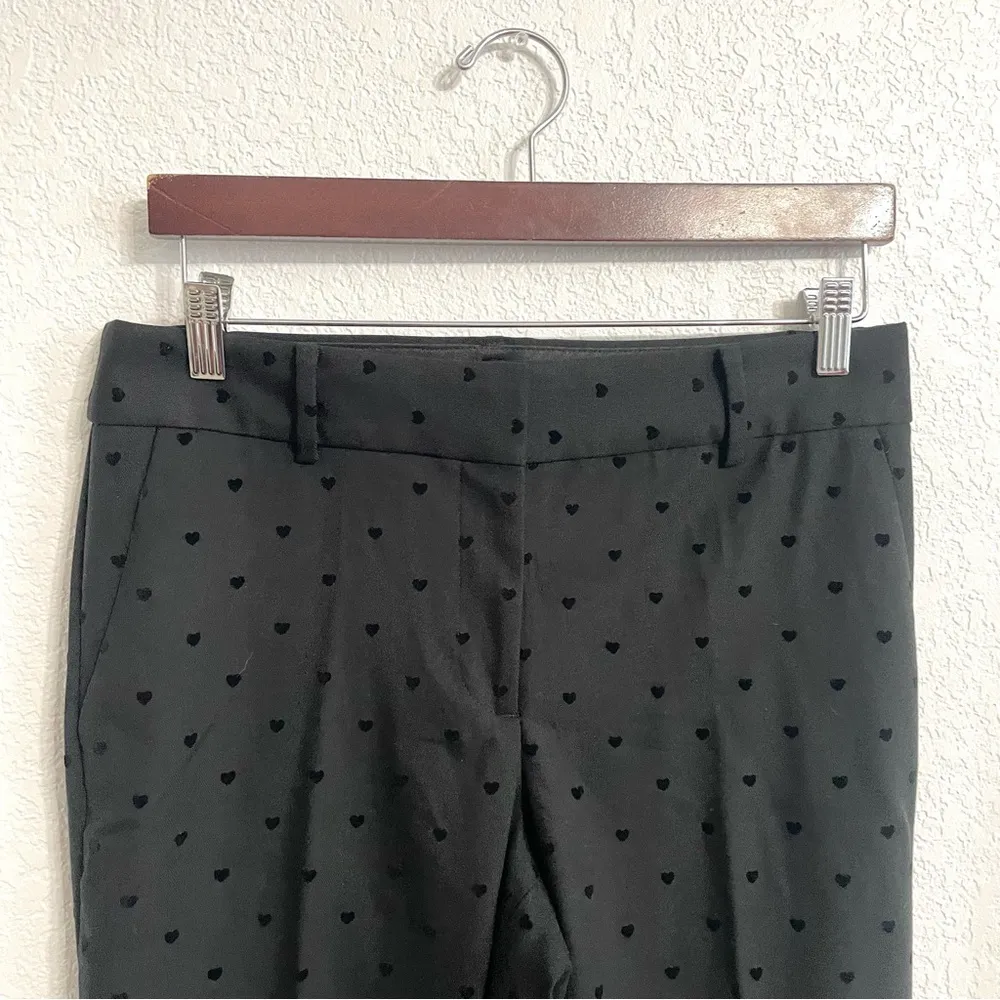 Talbots Womens Pants Black Heart Print Hampshire Ankle Textured Size 8 - Image 3