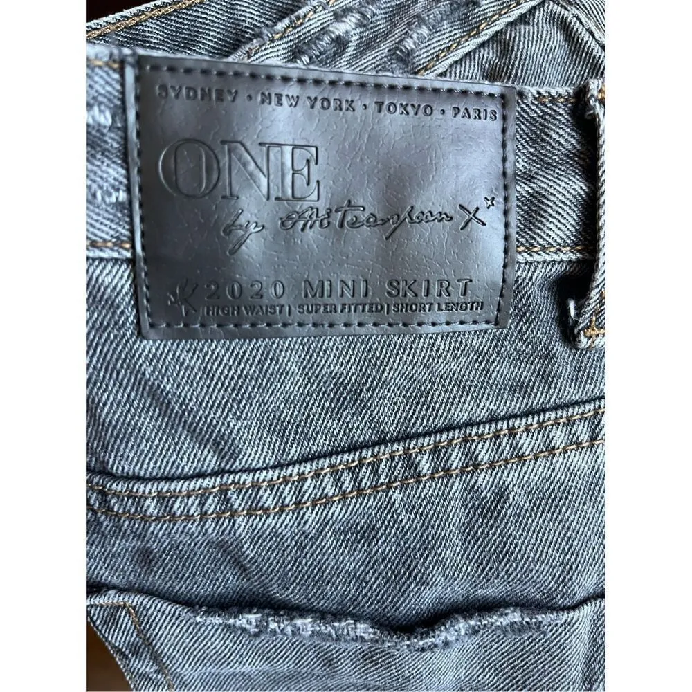 One Teaspoon High Waist Dark Gray 2020 Mini Skirt‎ - Image 4