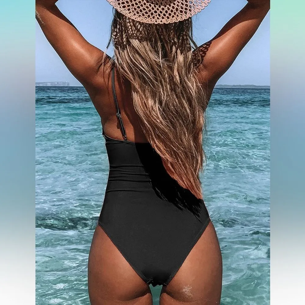 NEW CUPSHE 1 Piece Swimsuit Tummy Control V Neck Bathing Suit S 4/6 - Image 2