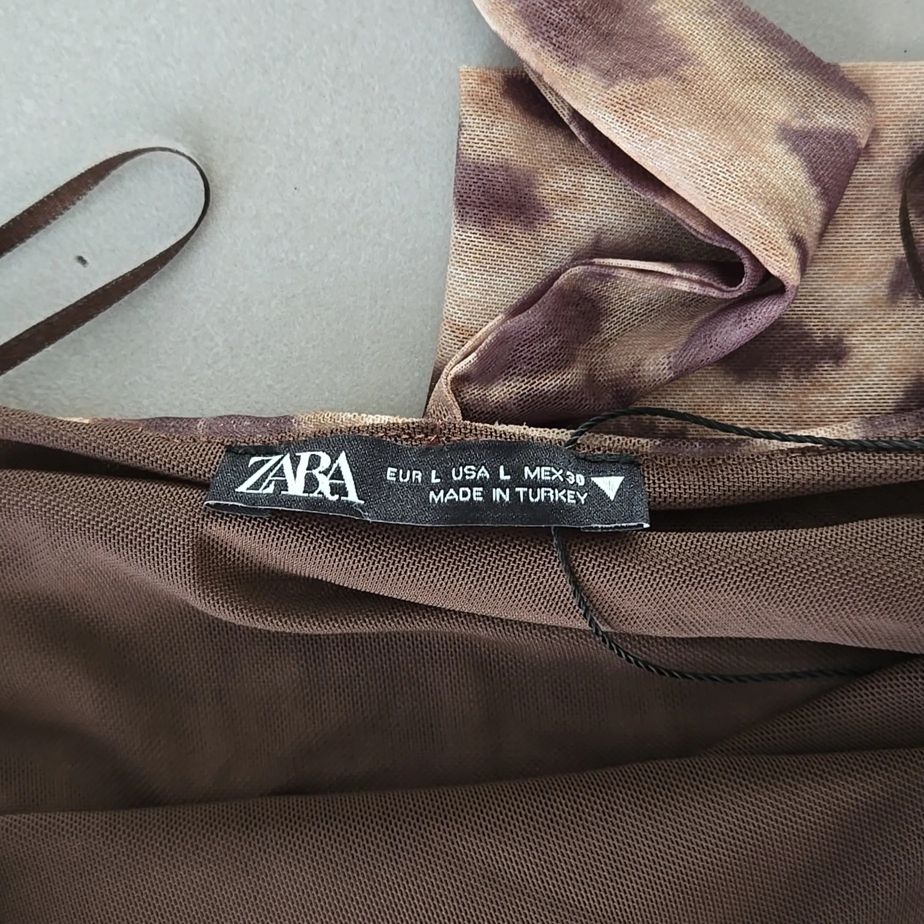 ZARA  Leopard Print Strapless Top With Scarf Size L - Image 4