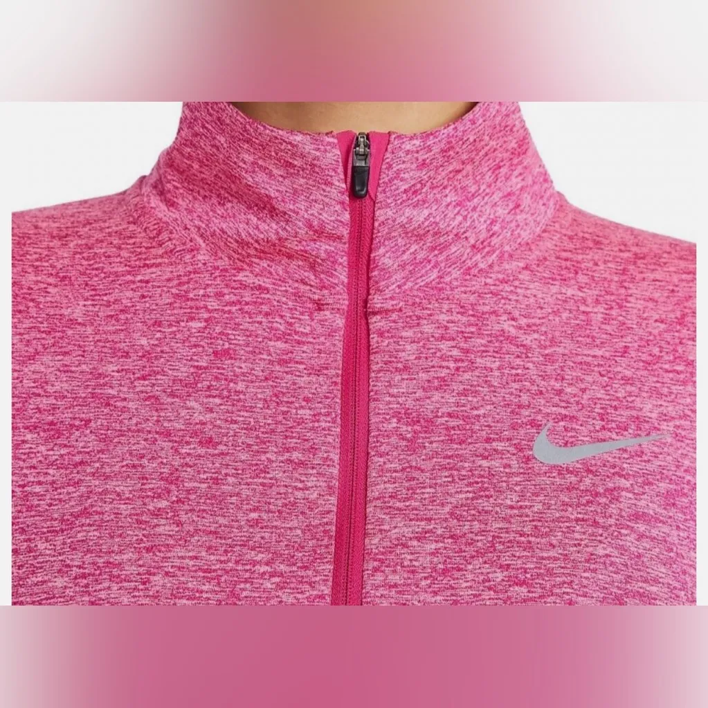 NIKE WOMEN'S DRI-FIT ELEMENT HALF
ZIP RUNNING TOP SHIRT PINK - Image 2