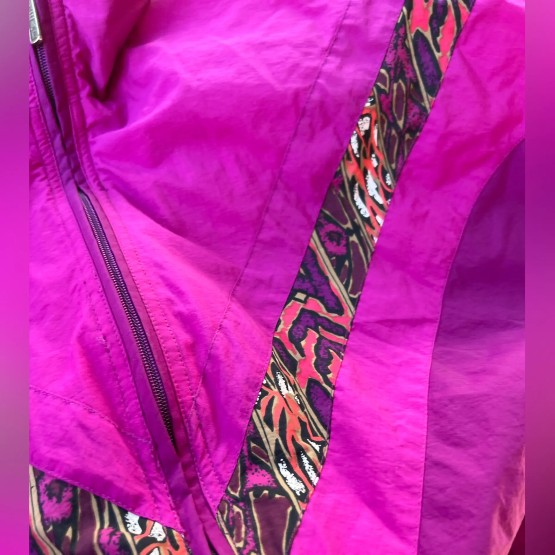 Vintage HEAD 90s Purple Pink Native Aztec Jacket Women's Size Medium - Image 11