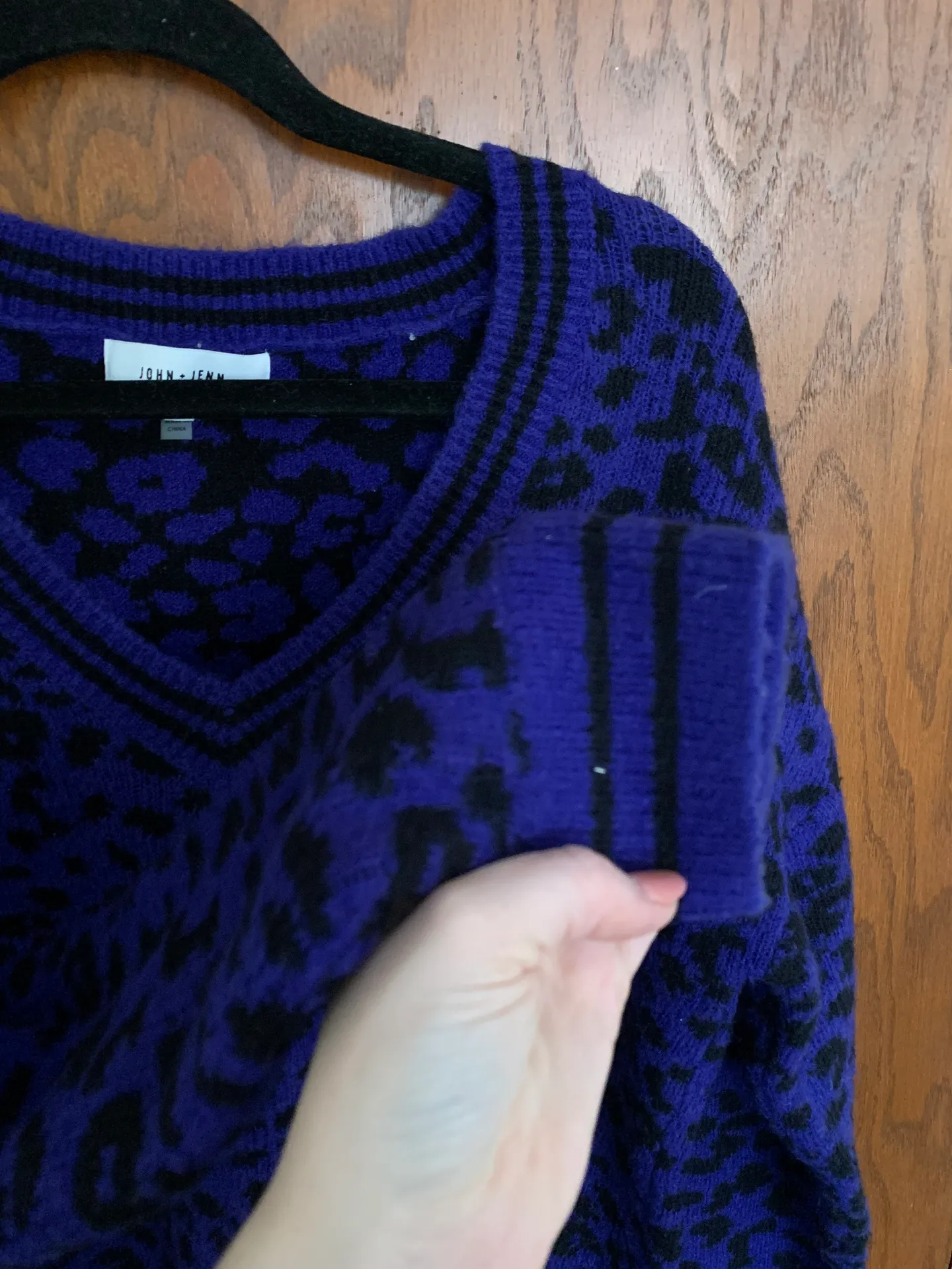 John + Jenn Leopard V-Neck Sweater - Image 4