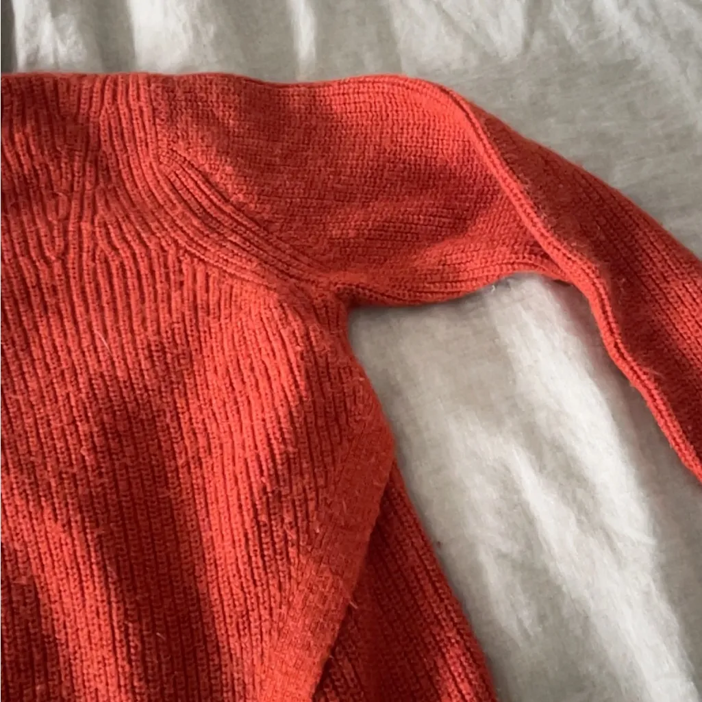 Banana Republic Butterfly Front Women's Orange Sweater wool mohair blend m/l - Image 6