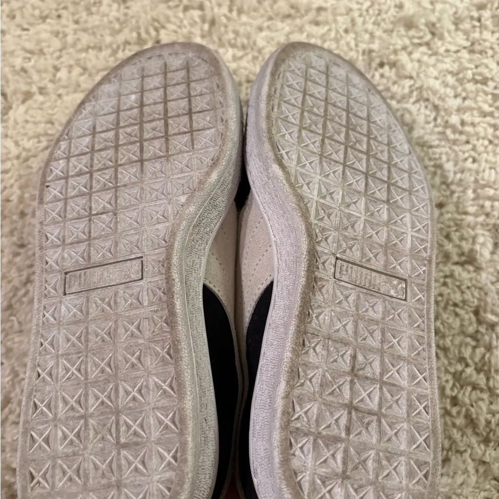 Puma Classic Black and White Suede Shoes - Image 4