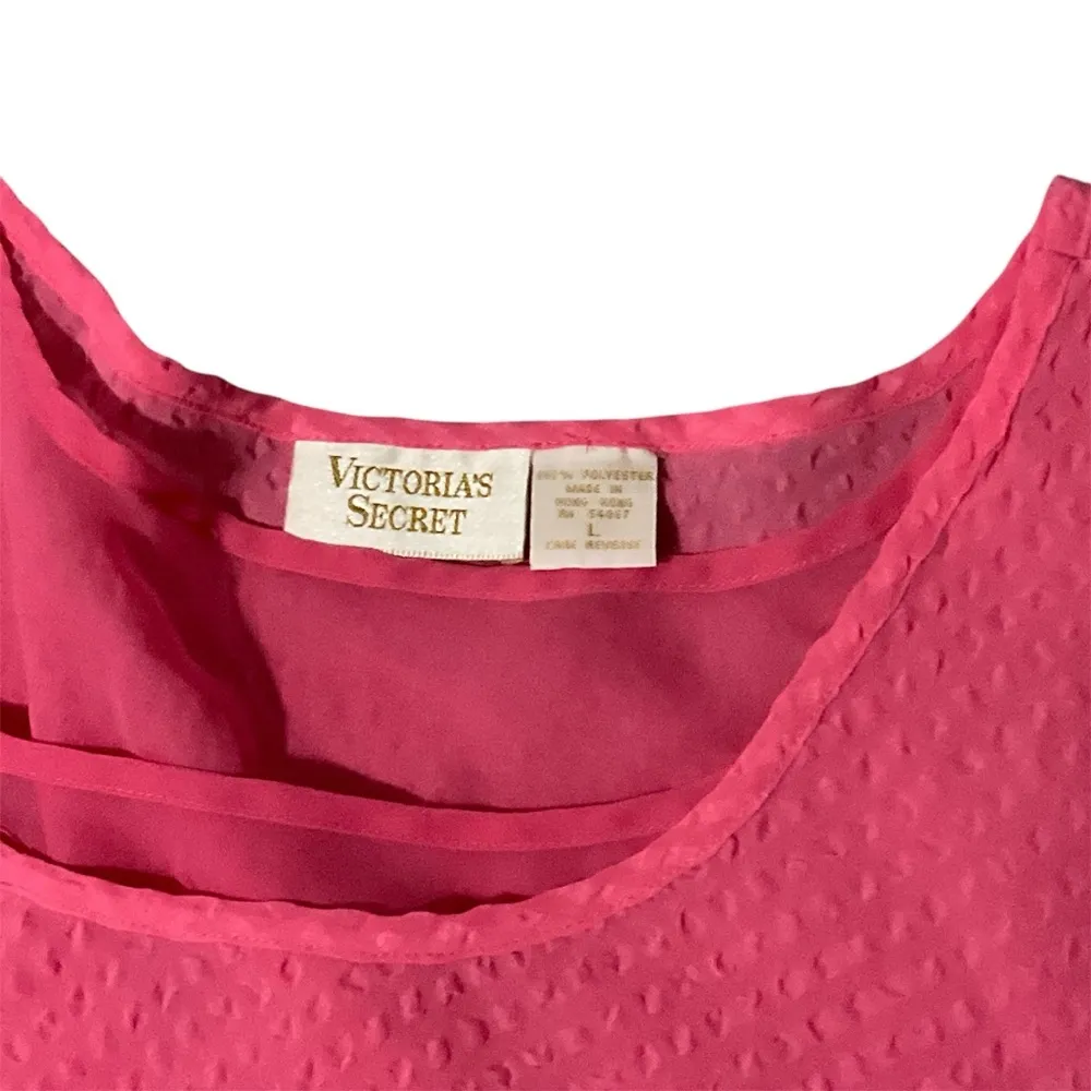 Vintage Victoria’s Secret Gold Label Size Large Pink Shear Sleep Set - Image 3