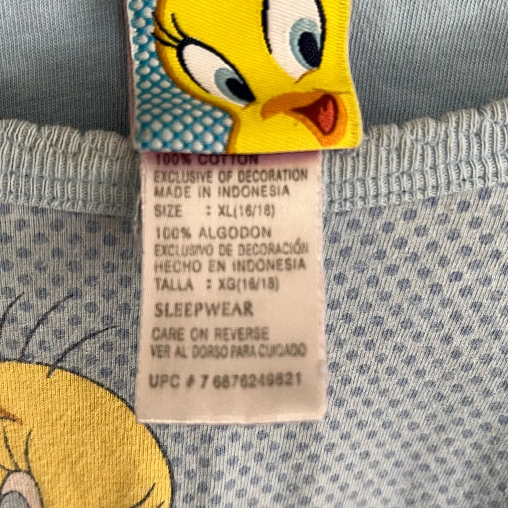 LOONEY TUNES X WARNER BROS Vintage Tweety Bird Tee Women’s Sz XL EUC Blue - Image 2