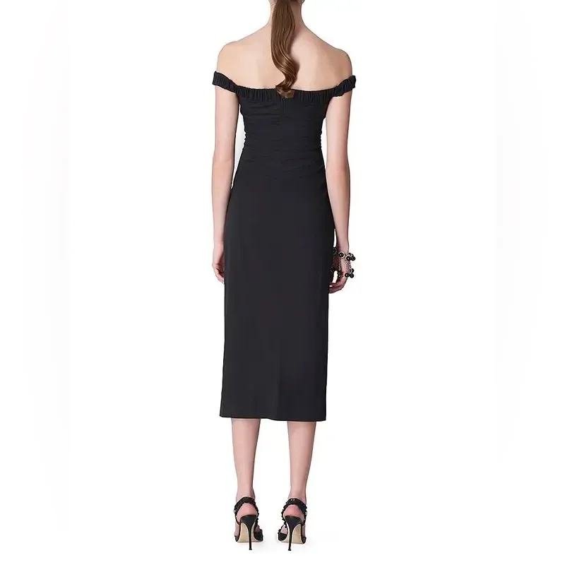 Carolina Herrera Off the Shoulder Sweetheart Neck Ruched Dress- NWT‎ - Image 4