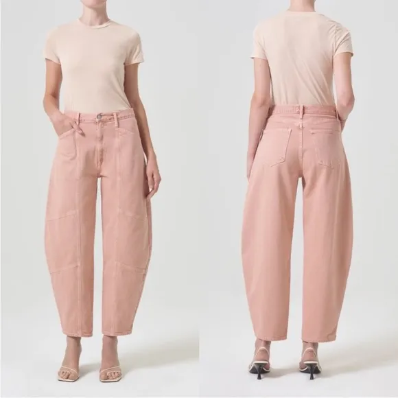 AGOLDE Mara Barrel Jeans in Pink Salt - Image 2