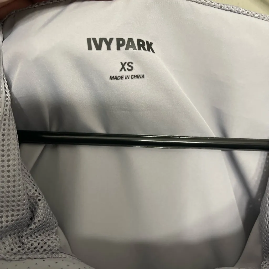 Ivy Park Perforated Panel Hooded Jacket‎ Grey Size XS - Image 5
