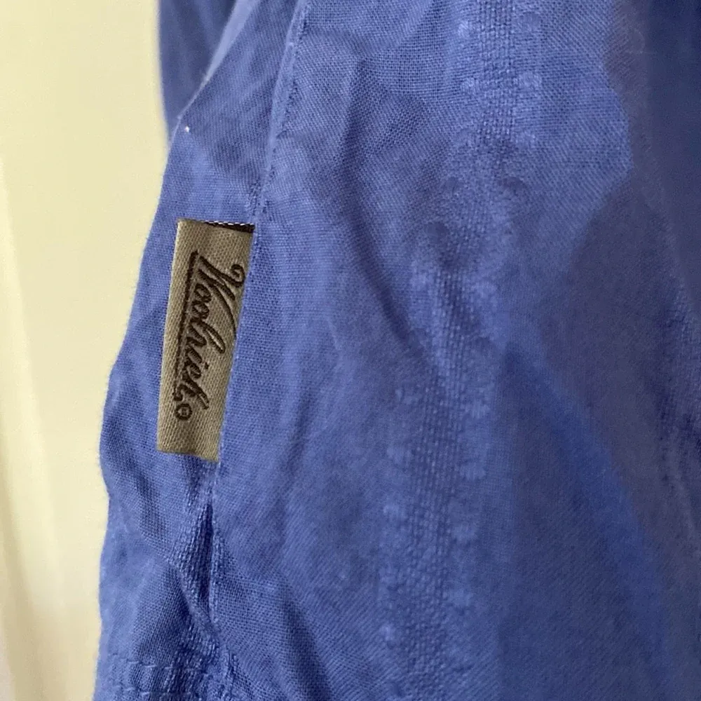 Woolrich Cotton Blouse Keyhole Button Details Flattering Wear‎ in Winter Stripes - Image 6