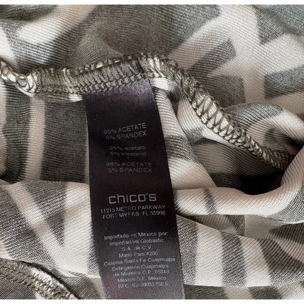 Traveler's by CHICO'S | Women's Tropical Botanical High Rise Wide Leg Pants | 3 Green Size 23 - Image 9