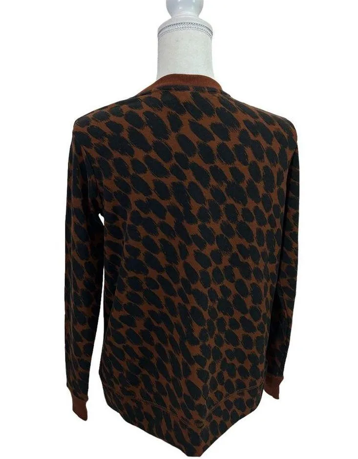 Stars Above Animal Leopard Print Soft Fleece Sweatshirt - Dark Brown Size XS - Image 5