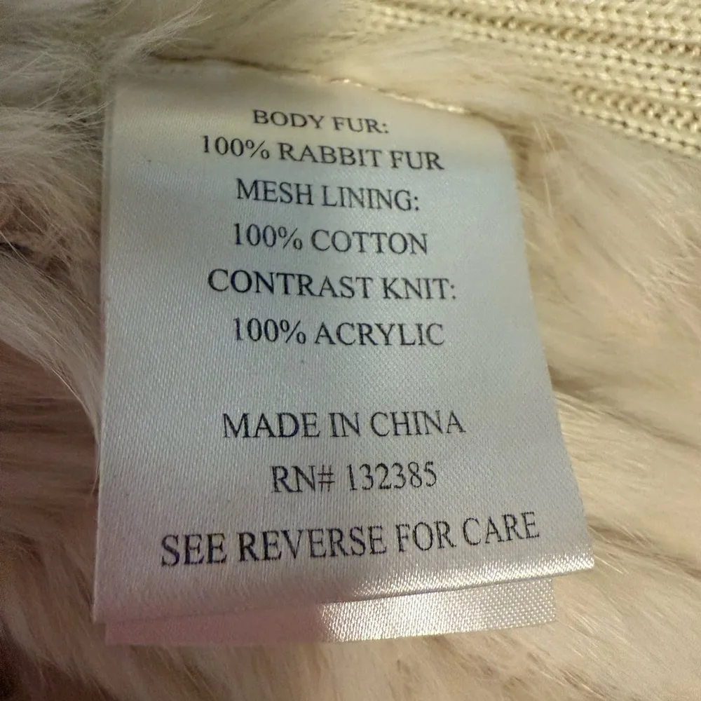 Love Token Cream Rabbit Fur Vest - Image 7