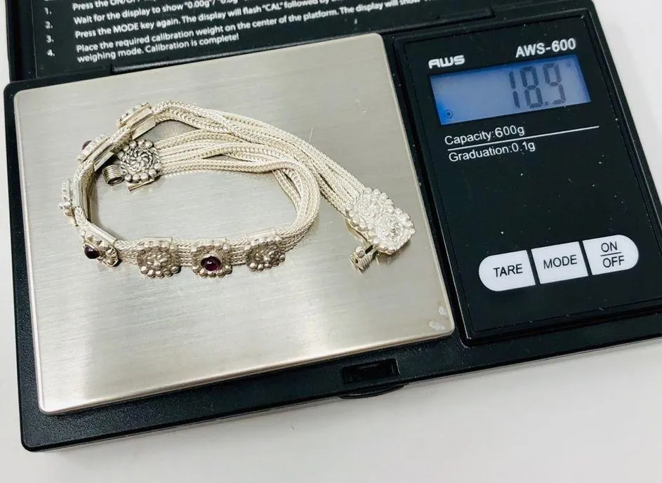 Sterling silver, gemstone bracelet, 18.9g - Image 13