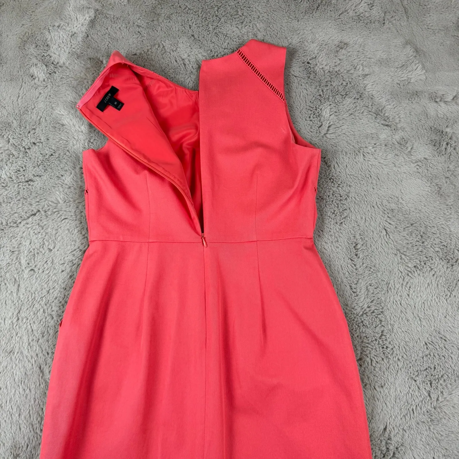 J.Crew Sleeveless Sheath Dress Career Workwear Coral Pink Fitted 8P‎ - Image 3