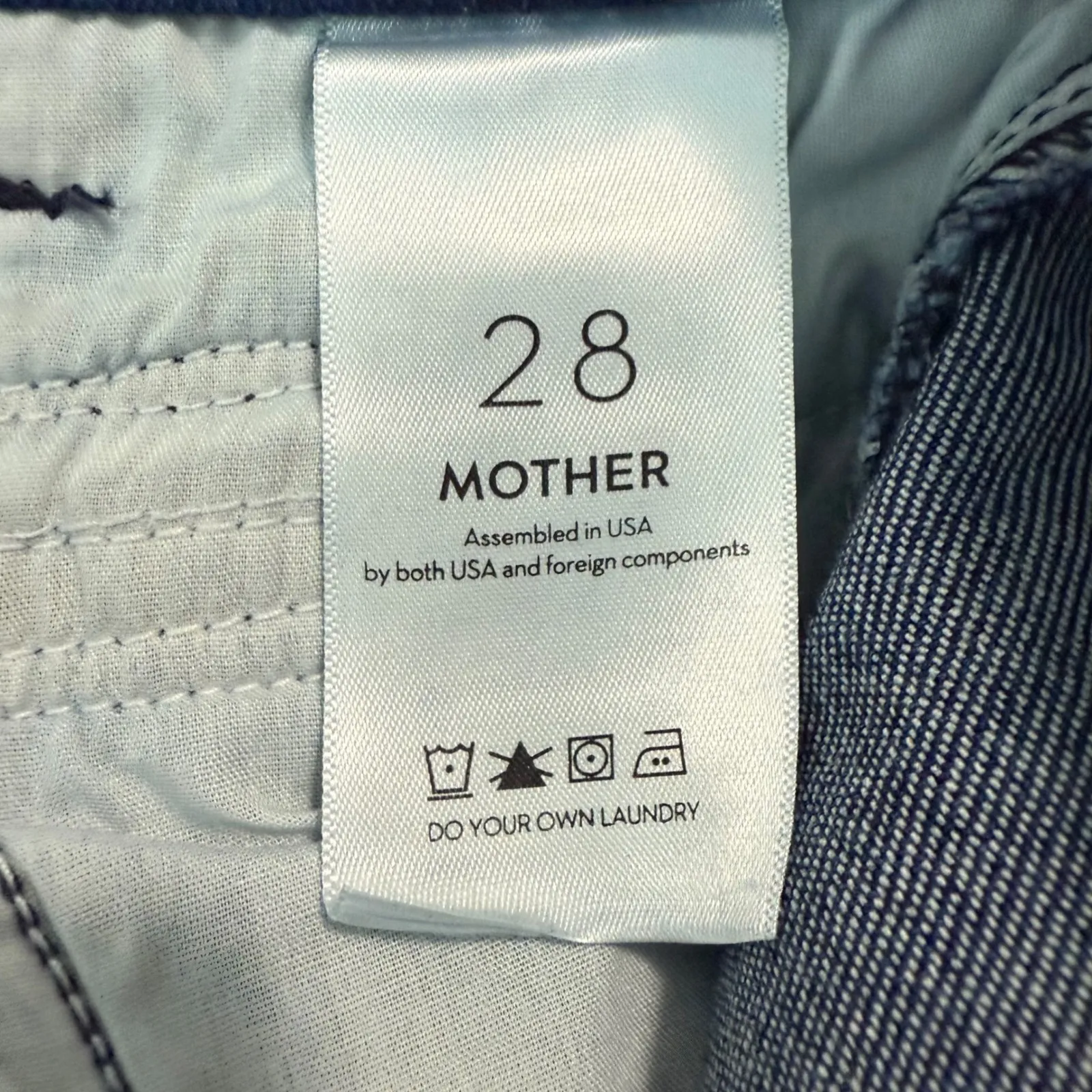 MOTHER The Tabby Tune Up Skimp Jeans Dark Wash Pleated Straight Leg Size 28 Blue - Image 11