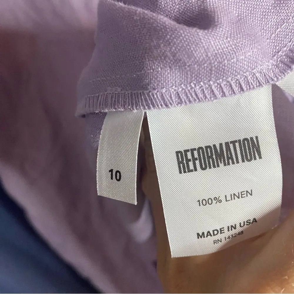 Reformation Alessa Cutout Linen Midi Dress in Lilac Purple Size 10 - Image 5