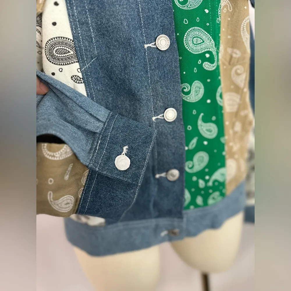 Signature8 Paisley Patchwork Denim Jacket (682) - Image 10