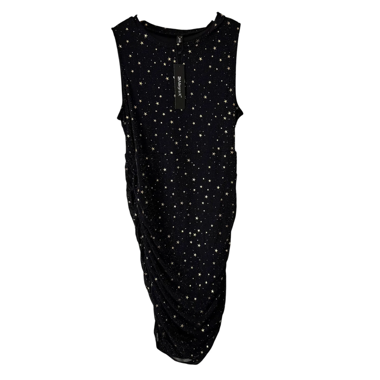 Allegra‎ K Party Dress Sleeveless Star Print Mini Dress Black XL - Image 7