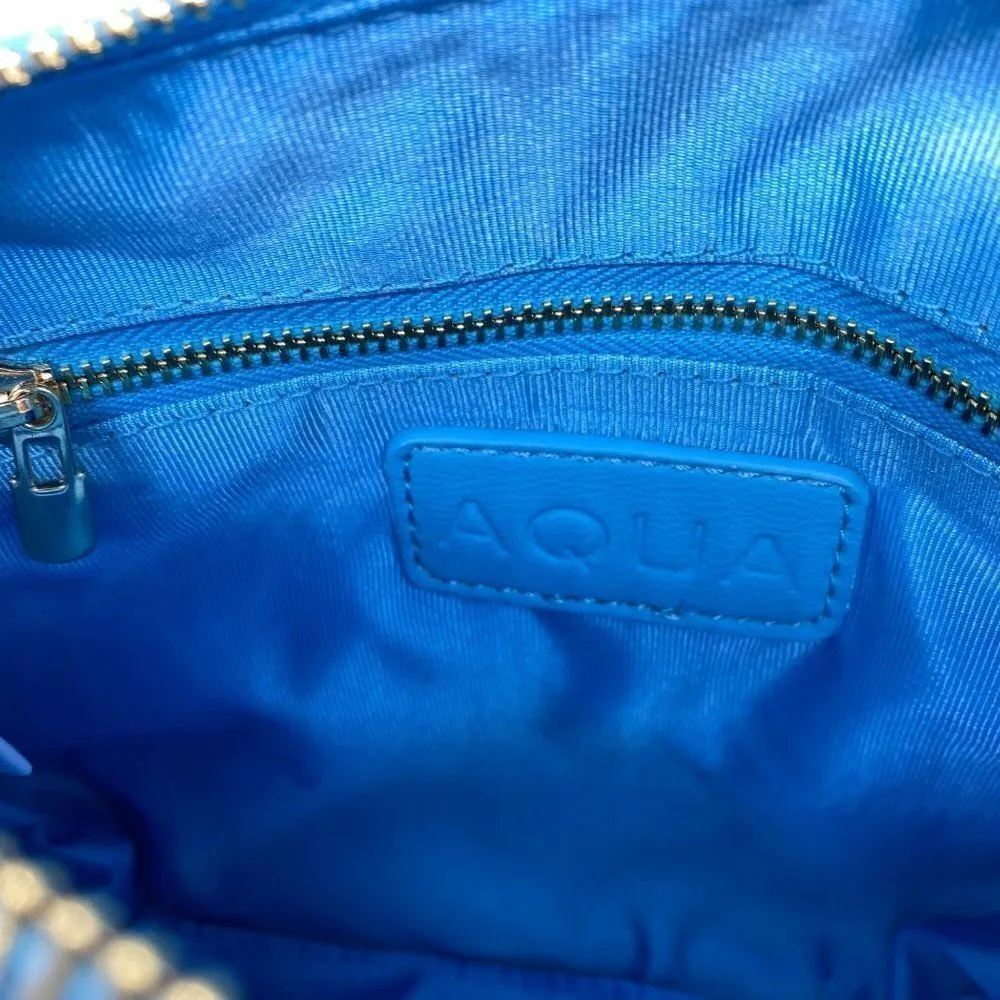 Aqua Crochet Tote Bag With Matching Pouch in Blue New - Image 12