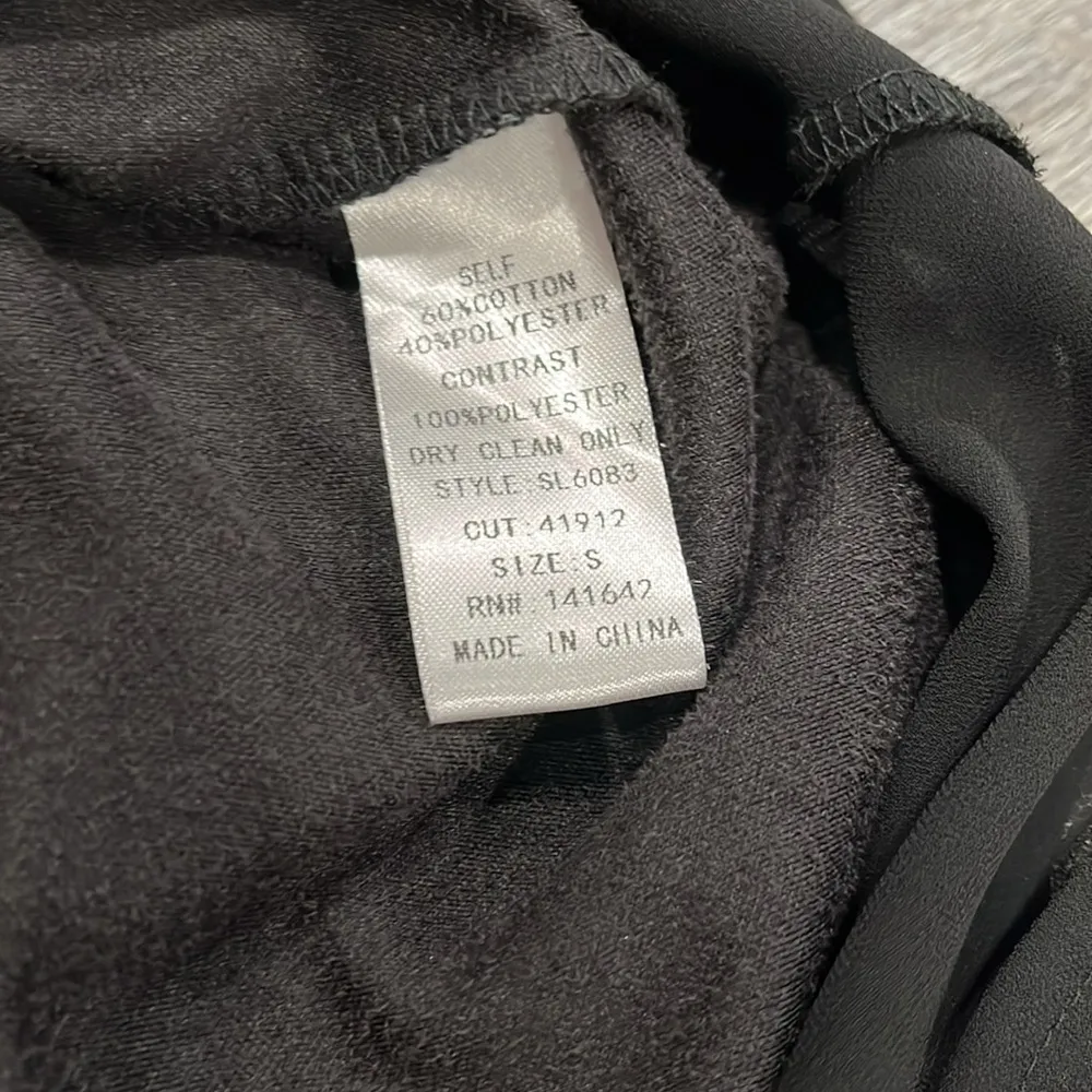 Anthropologie NWOT She + Sky faux black suede tank keyhole high low sheer hem S - Image 10