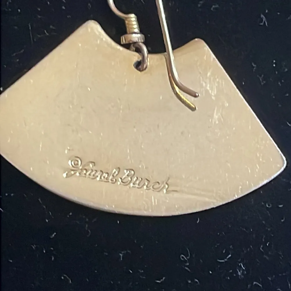 Laurel Burch Wave Vintage dangle earrings Gold - Image 5