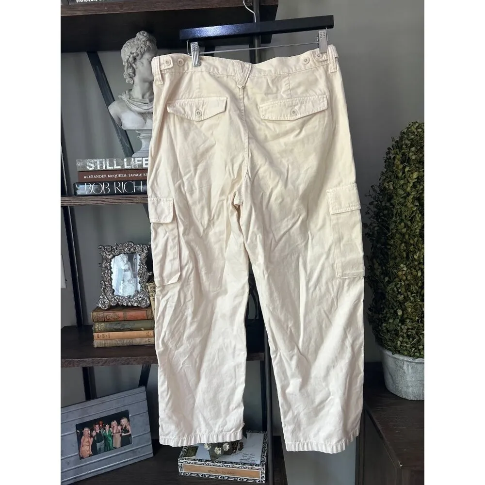 Madewell Garment-Dyed Low-Slung Straight Cargo Pants Vintage Linen Womens 30 - Image 8