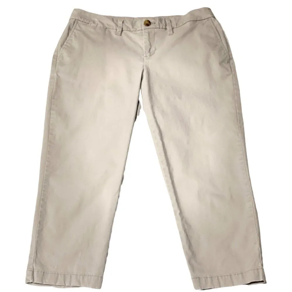 Gray Chino Flat Front Crop Pants - Image 4