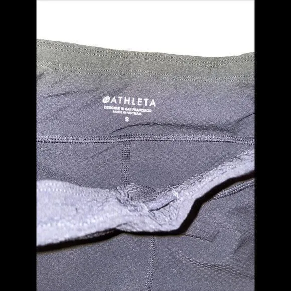 Athleta Capri Pants Womens Black Stretch Nylon‎ S 3 Pockets Reflective - Image 2