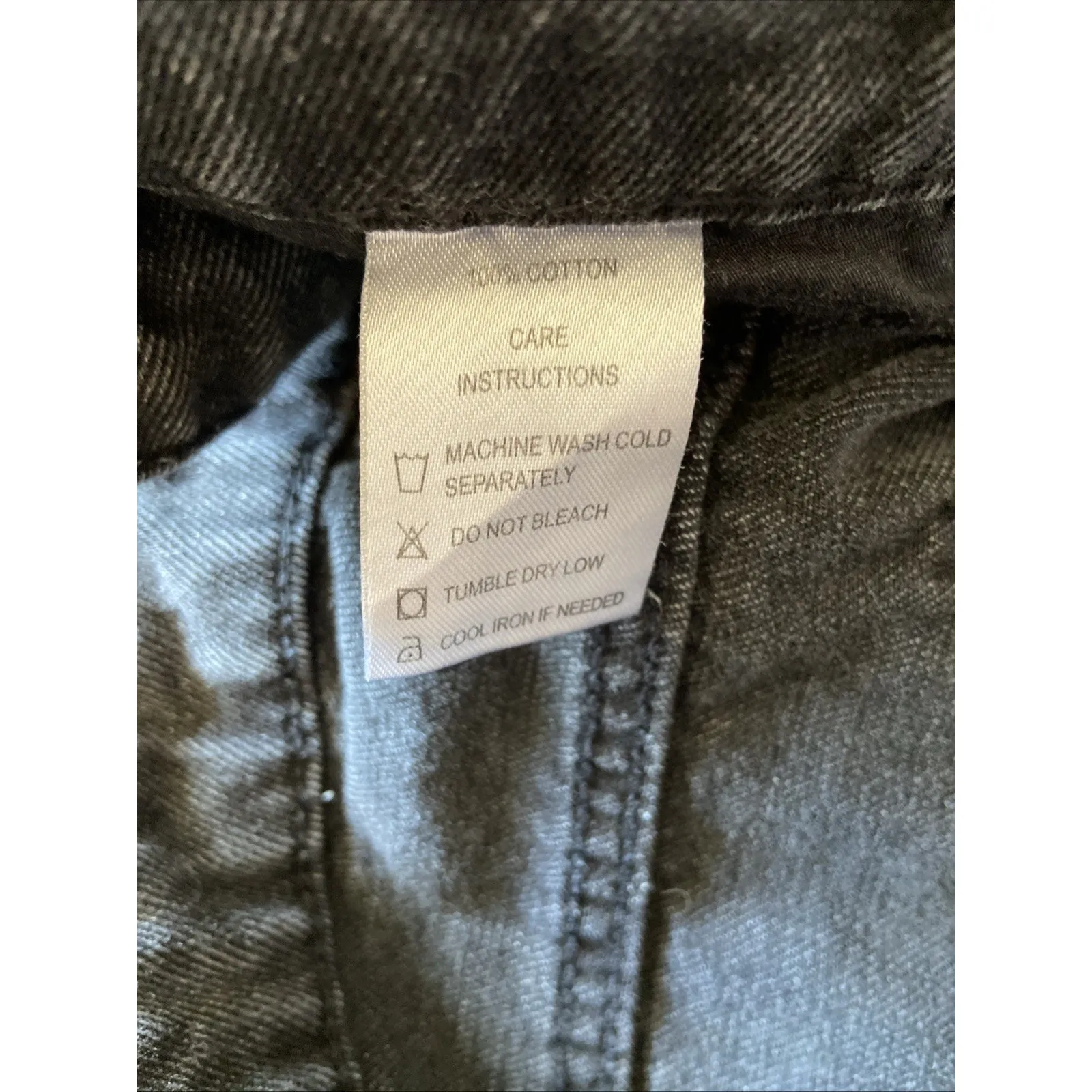 Motel Rocks Faded Black Distressed Wide Roomy 5-Pocket Denim Jeans Womens Large‎ - Image 13