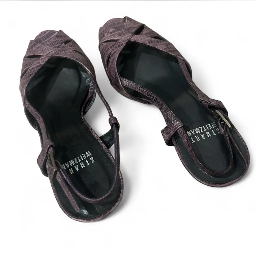 Stuart Weitzman Purple Snake Heels - Image 4
