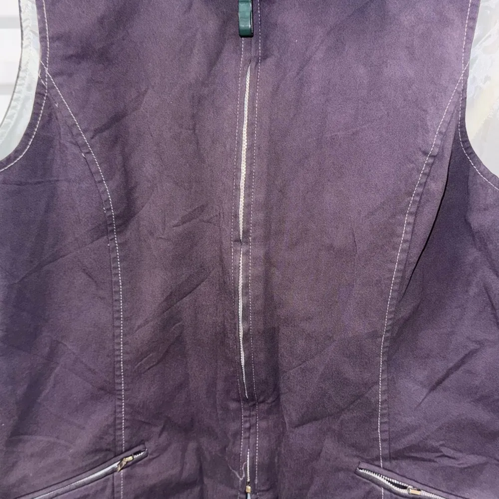Pendleton Vest Purple Sleeveless Full Zip Women's Size 6 - Image 2