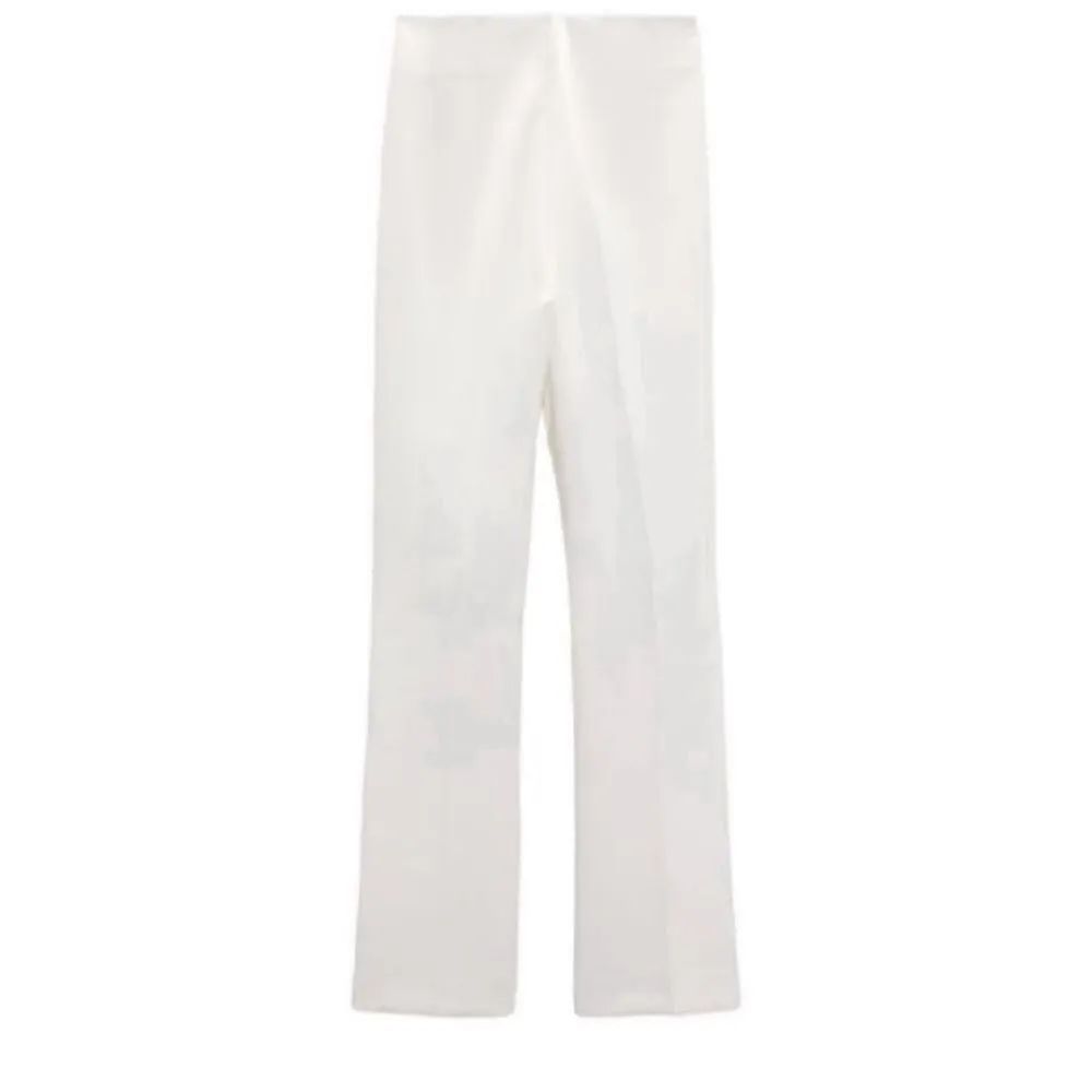 Zara Flared High Waisted Cream
Pants (Size Medium) - Image 2