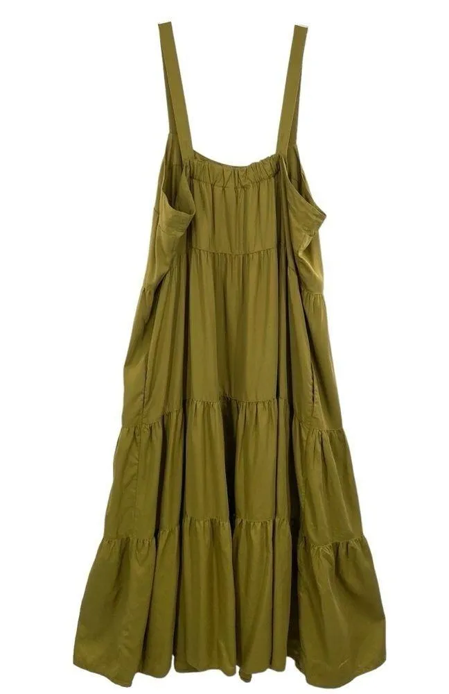 The Drop Women's Britt Tiered Maxi Tent Dress Green Size 2X - Image 5