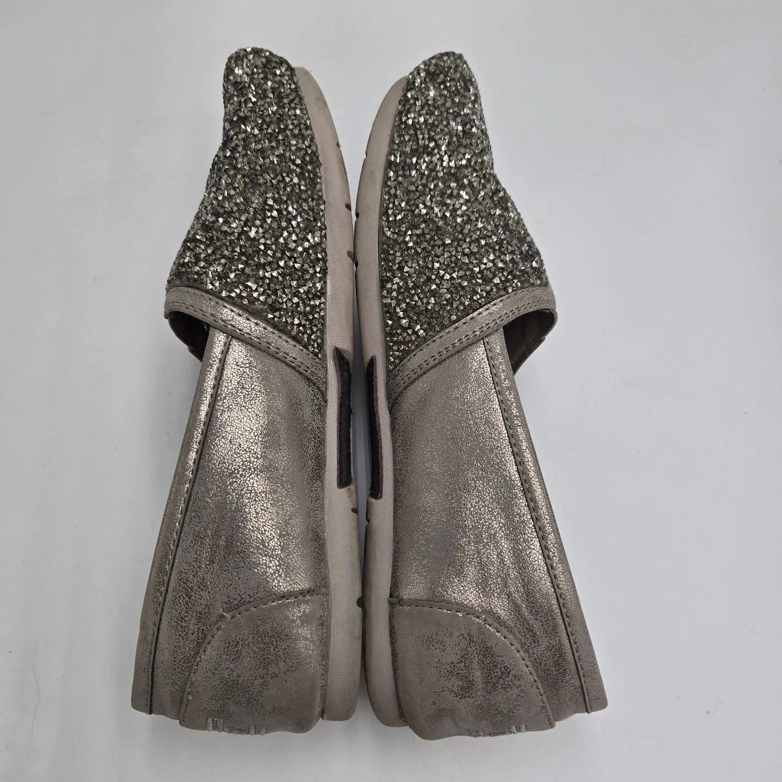 BOBS By Skechers Peace Love Slip On Gray Glitter Sparkle Flats Shoes Size 7 - Image 10