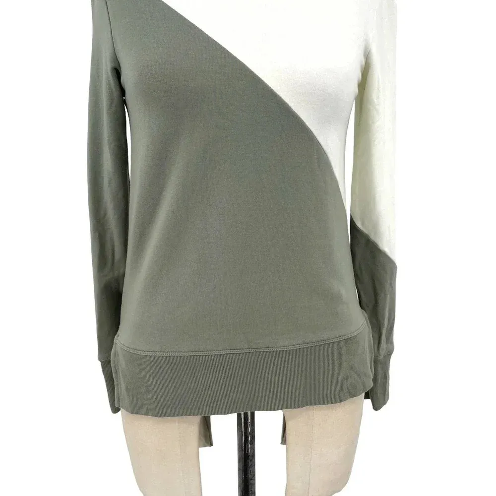 Summersalt The Softest French Terry Pullover Agave & White Sand Size XS - Image 5
