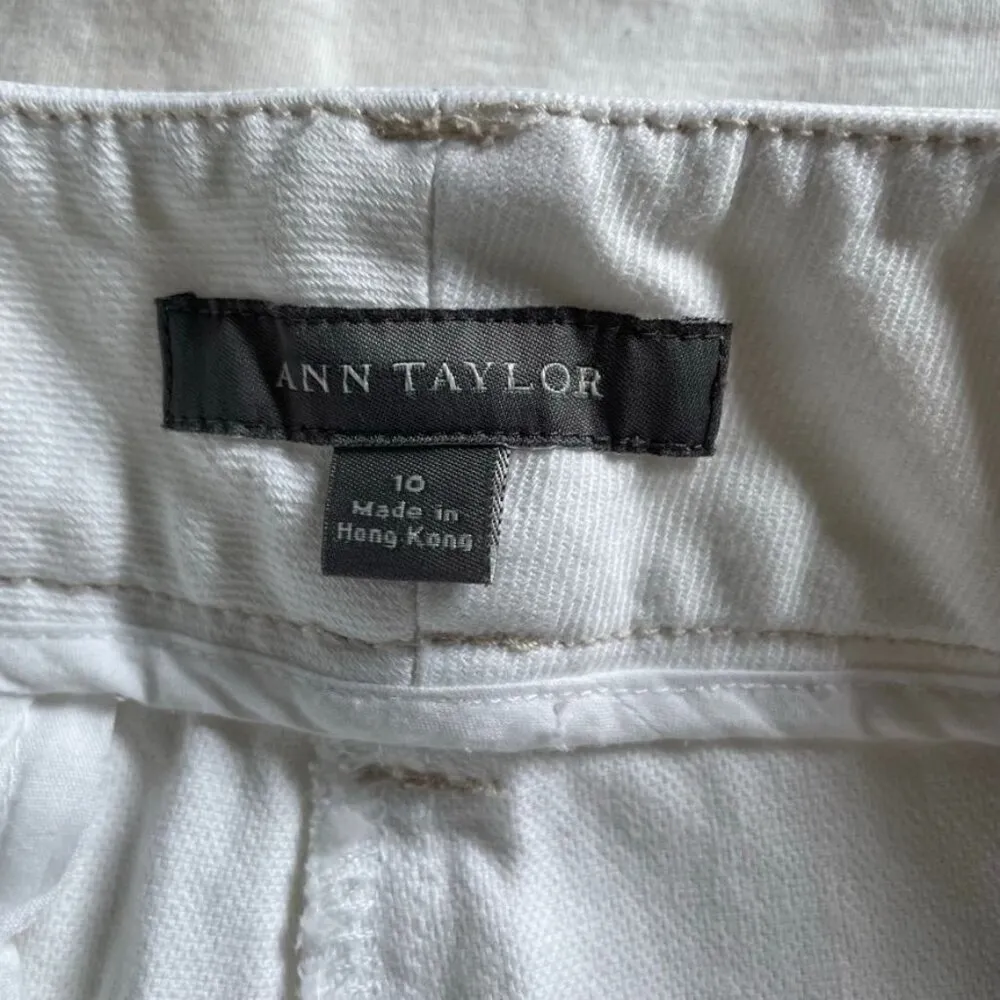 Vintage Ann Taylor White Straight Leg Denim Jeans Size 10 u - Image 7