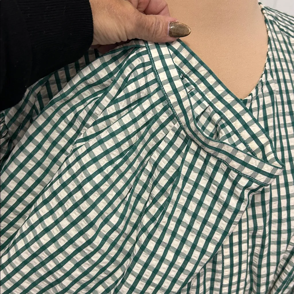 Tuckernuck Pomander Place Green Gingham Seersucker Cordelia Dress Size XXL - Image 7