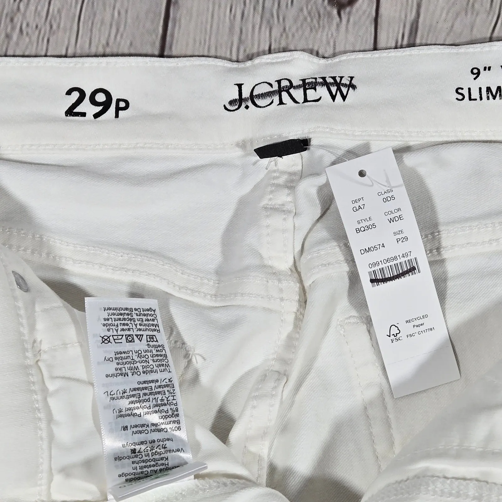 J. Crew Petite‎ 9" vintage slim-straight jean in white wash P29 NWT - Image 5