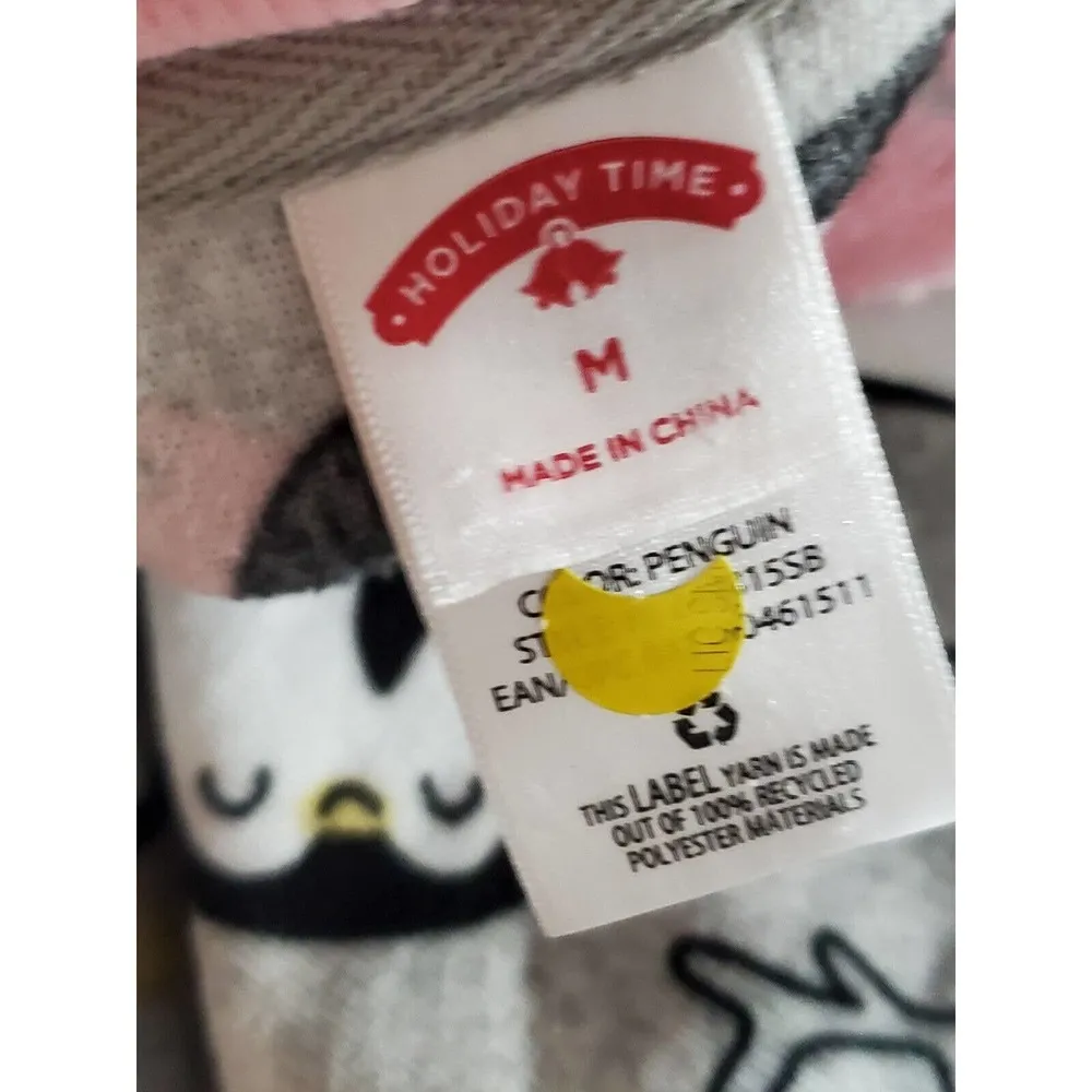 Holiday Time Women's Gray Cotton Long Sleeve Top Shirt & Trouser 2 Piece Set M - Image 7