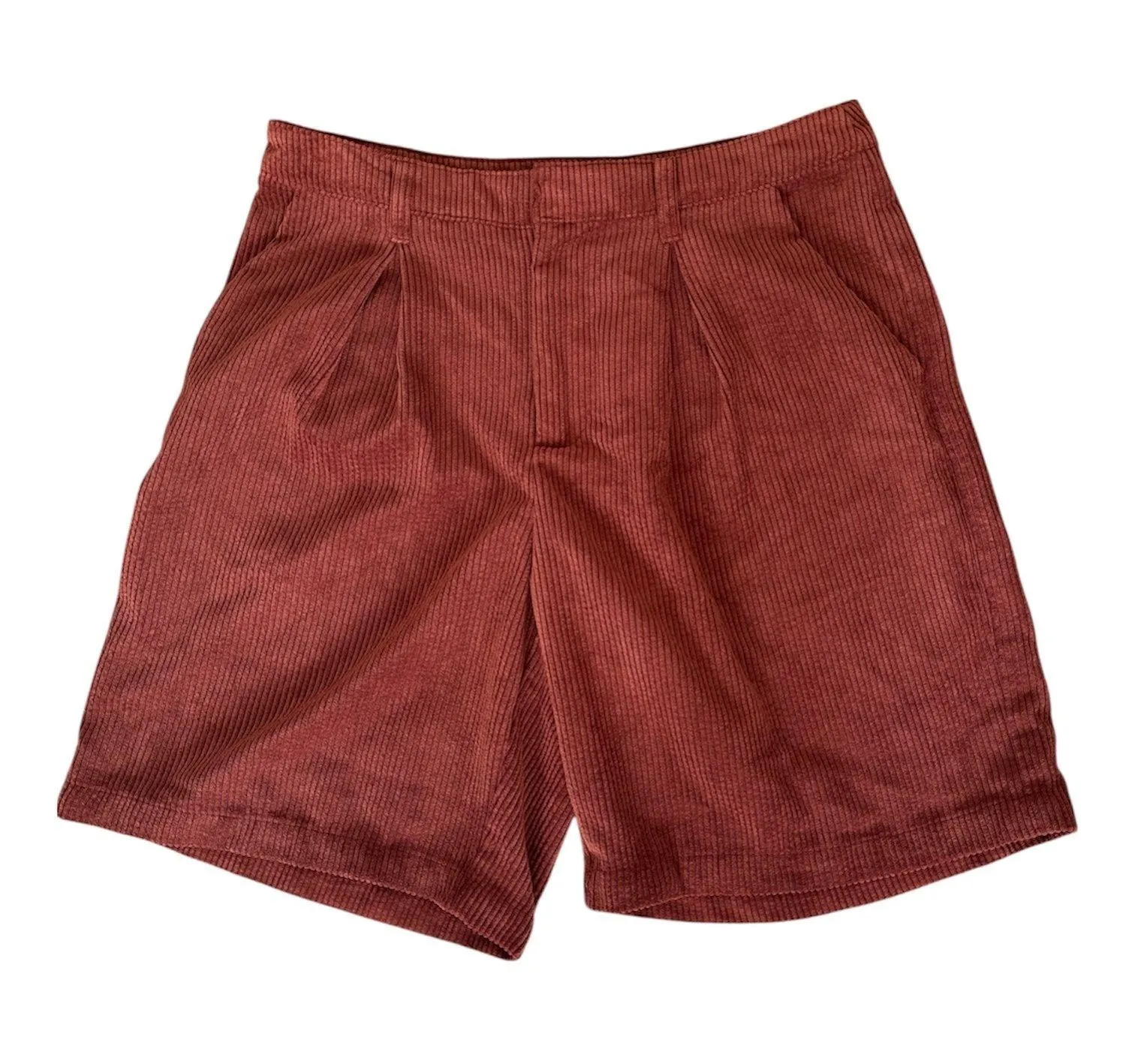 Future Collective Reese Blutstein Corduroy Pleated Shorts Rust Size 10 Brown - Image 1