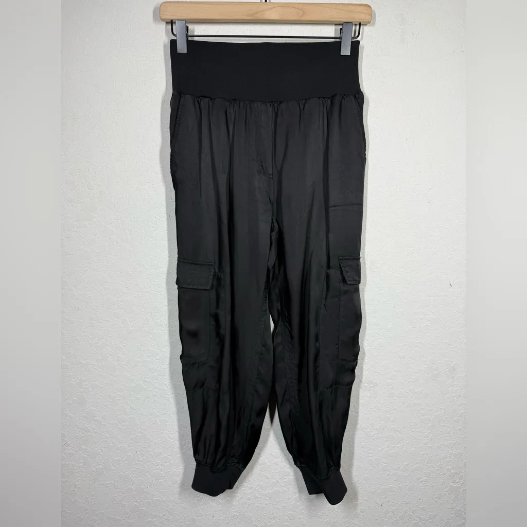 Cinq A Sept Giles Satin Jogger Pant Size Small Black - Image 7