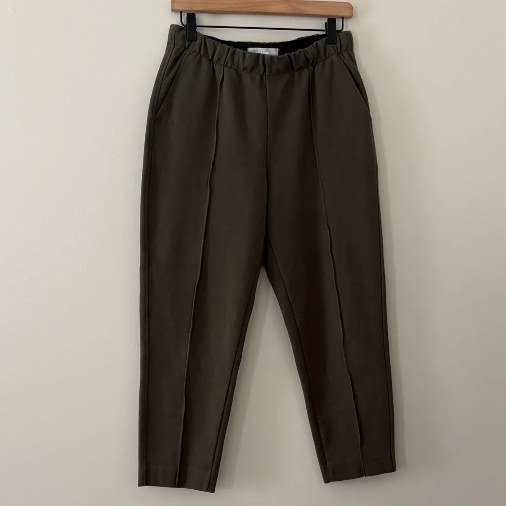 Everlane Drawstring Dream Pant Pintuck Tapered Leg Business Casual Olive Size M - Image 4