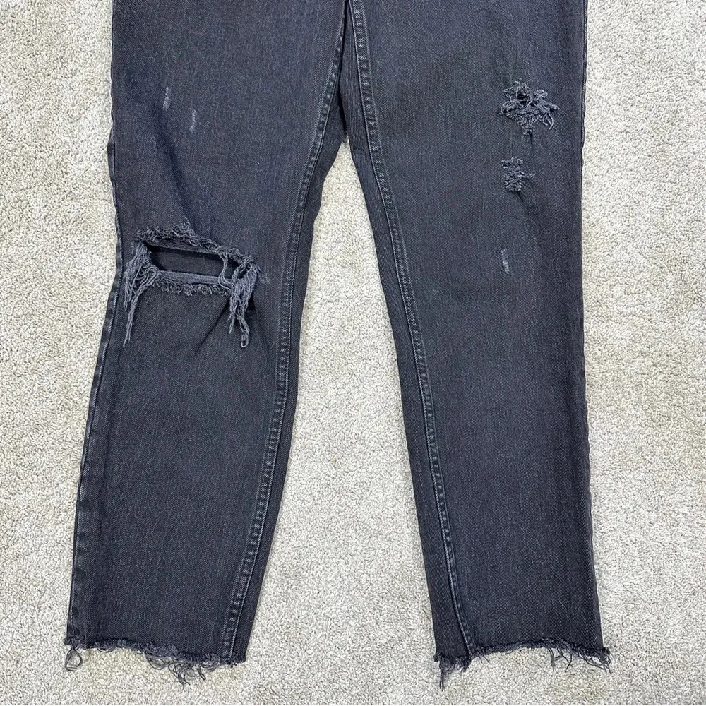 Abercrombie & Fitch Curve Love The Mom High Rise Skinny Jean Black Destroy 26 2R - Image 6