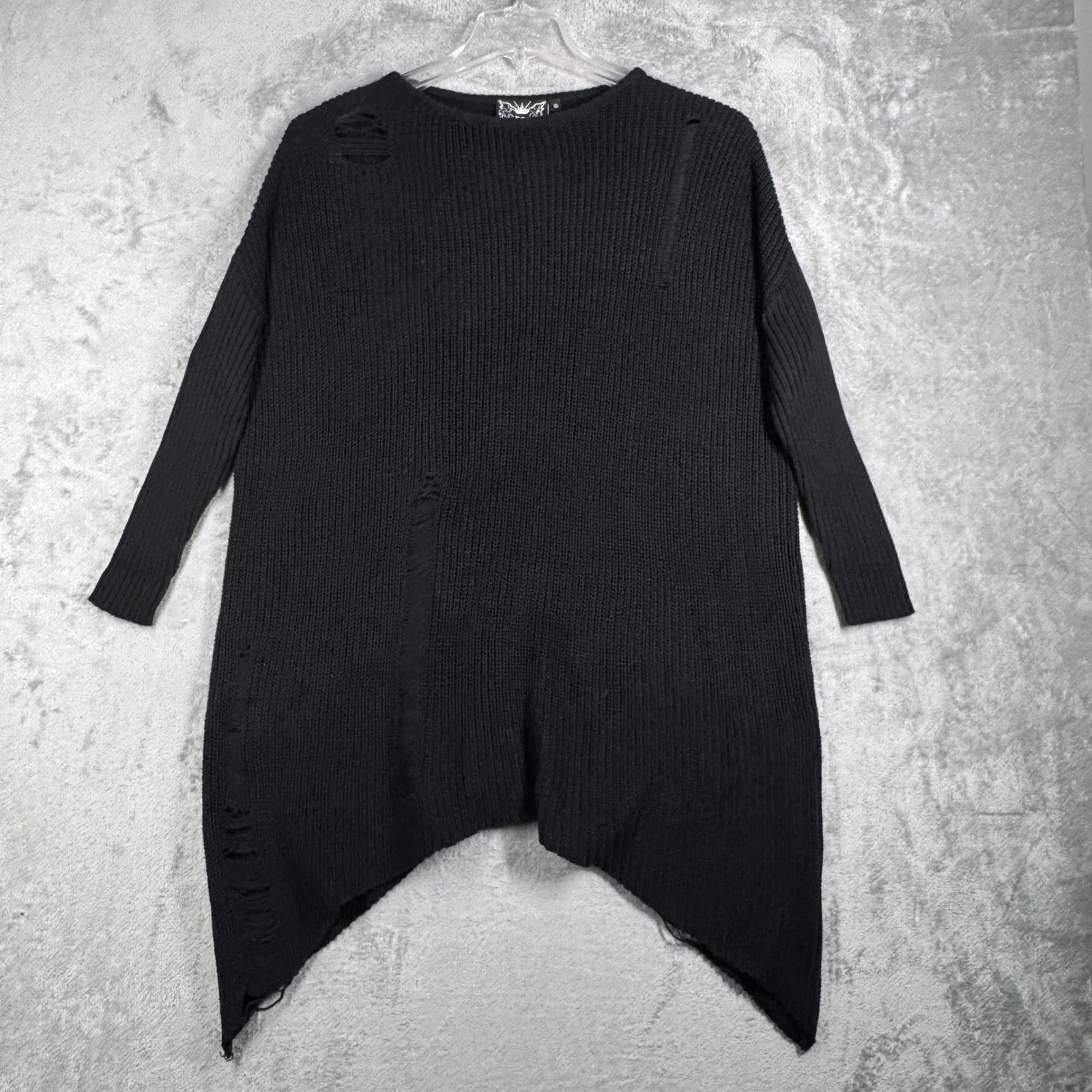 Killstar Sweater‎ Black Distressed Thrashed Punk Rock Emo Goth Grunge Size Small - Image 2
